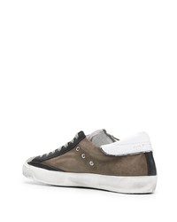 braune Leder niedrige Sneakers von Philippe Model Paris