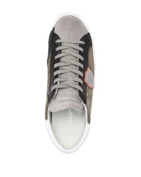 braune Leder niedrige Sneakers von Philippe Model Paris