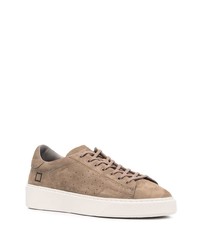 braune Leder niedrige Sneakers von D.A.T.E