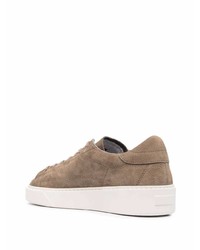 braune Leder niedrige Sneakers von D.A.T.E