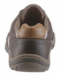 braune Leder niedrige Sneakers von PETROLIO