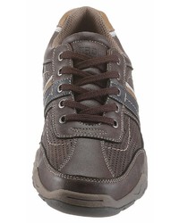 braune Leder niedrige Sneakers von PETROLIO