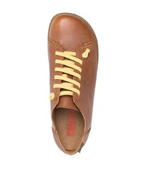 braune Leder niedrige Sneakers von Camper