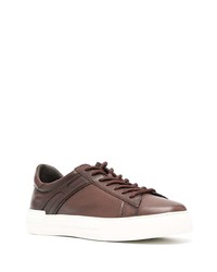 braune Leder niedrige Sneakers von Hogan