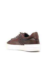 braune Leder niedrige Sneakers von Hogan