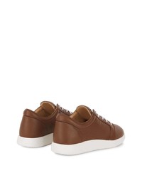 braune Leder niedrige Sneakers von Giuseppe Zanotti