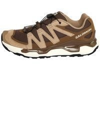 braune Leder niedrige Sneakers von Salomon