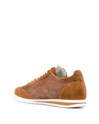 braune Leder niedrige Sneakers von Brunello Cucinelli