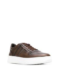 braune Leder niedrige Sneakers von Tod's