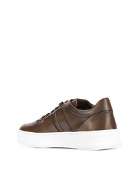 braune Leder niedrige Sneakers von Tod's