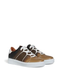 braune Leder niedrige Sneakers von Ermenegildo Zegna