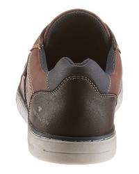 braune Leder niedrige Sneakers von Tom Tailor