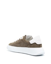 braune Leder niedrige Sneakers von Philippe Model Paris