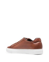 braune Leder niedrige Sneakers von Scarosso