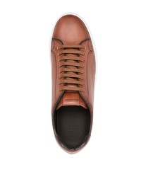 braune Leder niedrige Sneakers von Scarosso