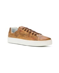 braune Leder niedrige Sneakers von Premiata