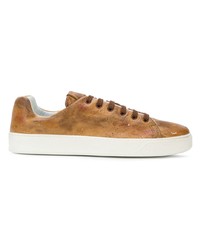 braune Leder niedrige Sneakers von Premiata