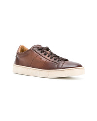 braune Leder niedrige Sneakers von Santoni