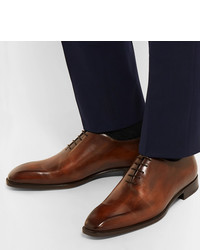 braune Leder Oxford Schuhe von Berluti