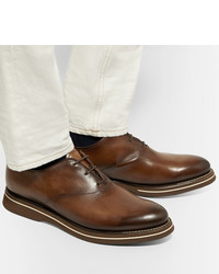 braune Leder Oxford Schuhe von Berluti