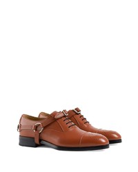 braune Leder Oxford Schuhe von Gucci