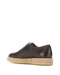 braune Leder Oxford Schuhe von Salvatore Ferragamo