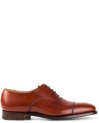 braune Leder Oxford Schuhe von Crockett Jones