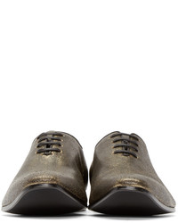 braune Leder Oxford Schuhe von Haider Ackermann