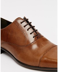 braune Leder Oxford Schuhe von Asos