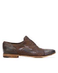 braune Leder Oxford Schuhe von Premiata