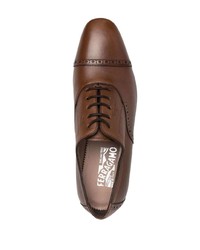 braune Leder Oxford Schuhe von Salvatore Ferragamo