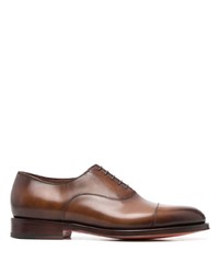 braune Leder Oxford Schuhe von Santoni