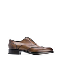braune Leder Oxford Schuhe von Tom Ford