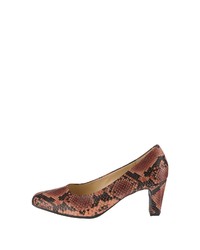 braune Leder Pumps mit Leopardenmuster von Gabor