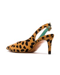 braune Leder Pumps mit Leopardenmuster von Blue Bird Shoes