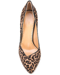 braune Leder Pumps mit Leopardenmuster von Alexa Wagner