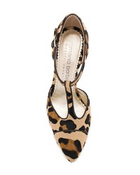 braune Leder Pumps mit Leopardenmuster von Antonio Barbato