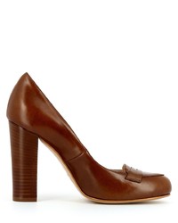 braune Leder Pumps von Evita