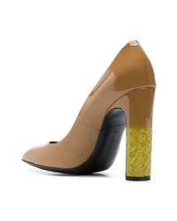 braune Leder Pumps von Bottega Veneta