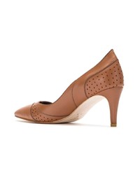 braune Leder Pumps von Sarah Chofakian