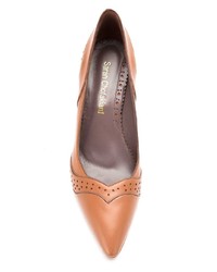 braune Leder Pumps von Sarah Chofakian