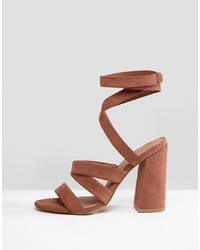 braune Leder Sandaletten von ASOS DESIGN