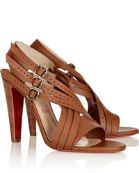 braune Leder Sandaletten von Christian Louboutin