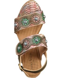 braune Leder Sandaletten von Laura Vita