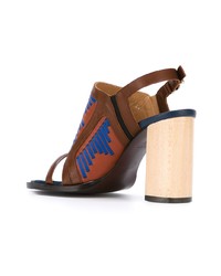 braune Leder Sandaletten von Thakoon Addition