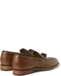 braune Leder Slipper mit Quasten von Grenson