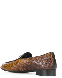 braune Leder Slipper von Giuseppe Zanotti Design