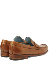 braune Leder Slipper von Grenson