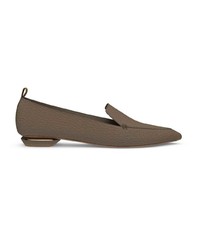 braune Leder Slipper von Nicholas Kirkwood