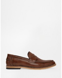 braune Leder Slipper von Asos